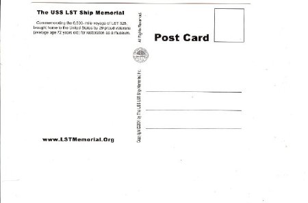 commerative post card LST-325 ( back )