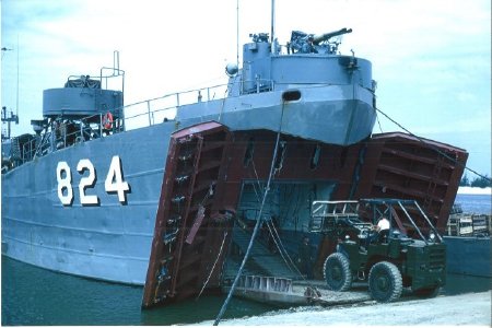 LST-824 Loading at Cua Viet Base, Vietnam