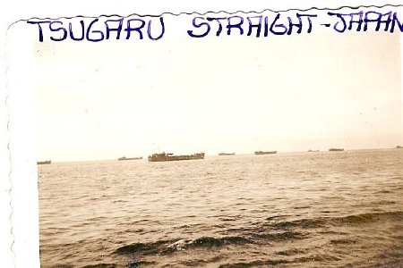 Convoy of LSTs through Straight of Tsugaru 10/22/1945