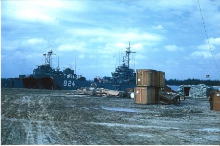LST-824 at Cua Viet Base, Vietnam