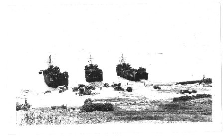 LSTs-1002, 825, & 888 on Okinawa