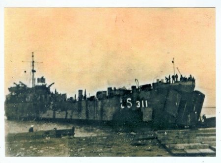LST-311 loading at Portsmouth England June 1944