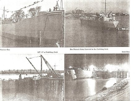 Photocopy of LST 157 being built in Evansville
