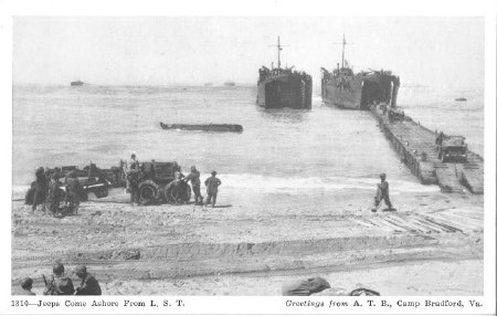 Card 5 Front - LSTs Disembarking Jeeps