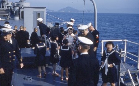 Visitors aboard LST-1126