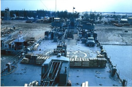 Main Deck of LST-824 at Cua Viet Base, Vietnam