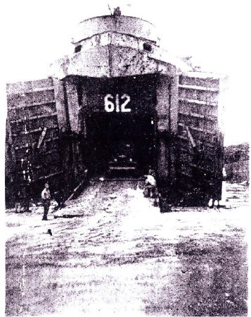 LST-612 Unloading Leyte Oct. 20, 1944