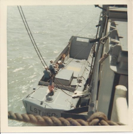 LCVP alongside USS Sutton County (LST-1150)