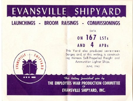 Evansville Shipyard Launchings List