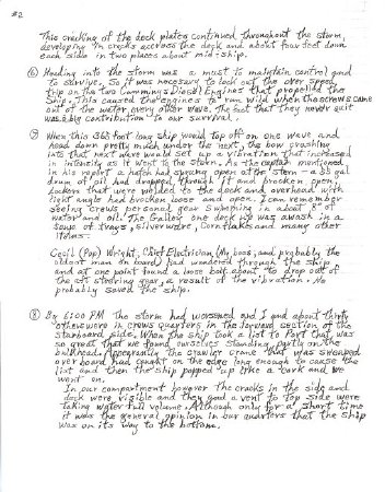 Handwritten David Sorg's Experiences of LST-896
