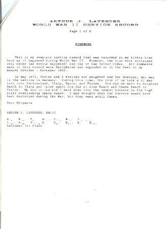 Lavender's Service Record, pg. 1