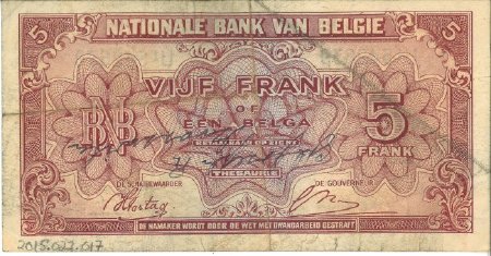5 Franc note, Side 2 (of 2)