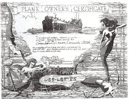 Plank owners certificate LST-25