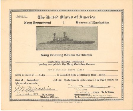 Signalman Third Class Certificate
