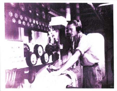 Roy Hardin in Engine Room of LST-286 (1 of 2)